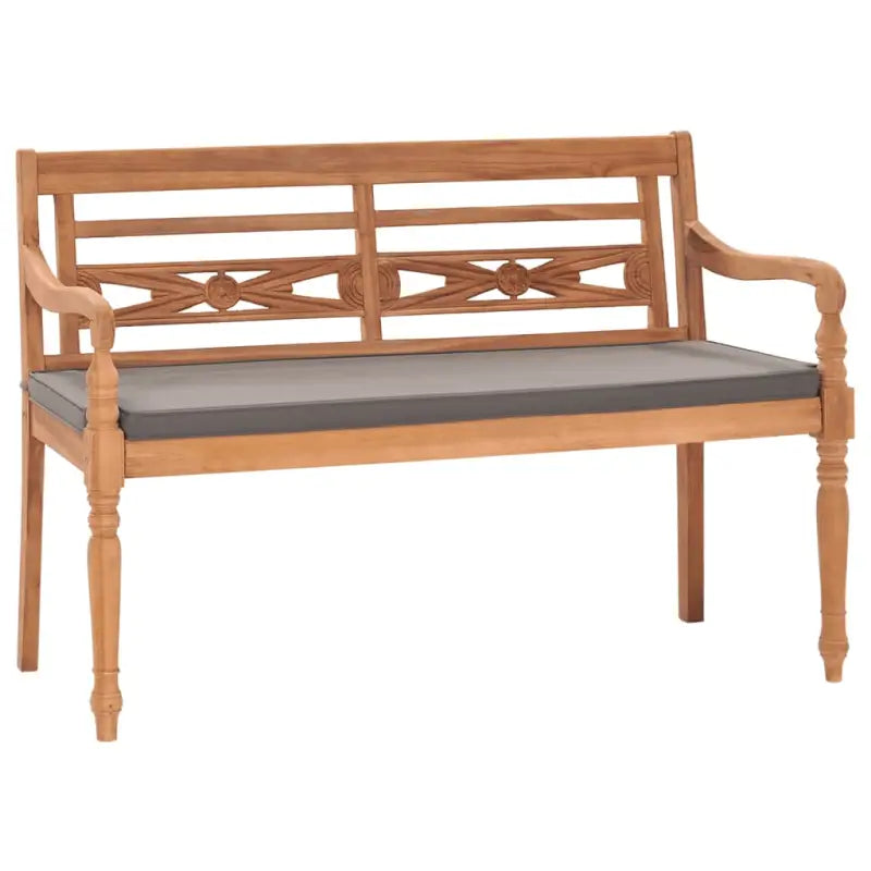 Tuinbank van massief teakhout met whitewash afwerking voor tuin en terras - Donkergrijs / 120 cm / 1 - Tuinbanken