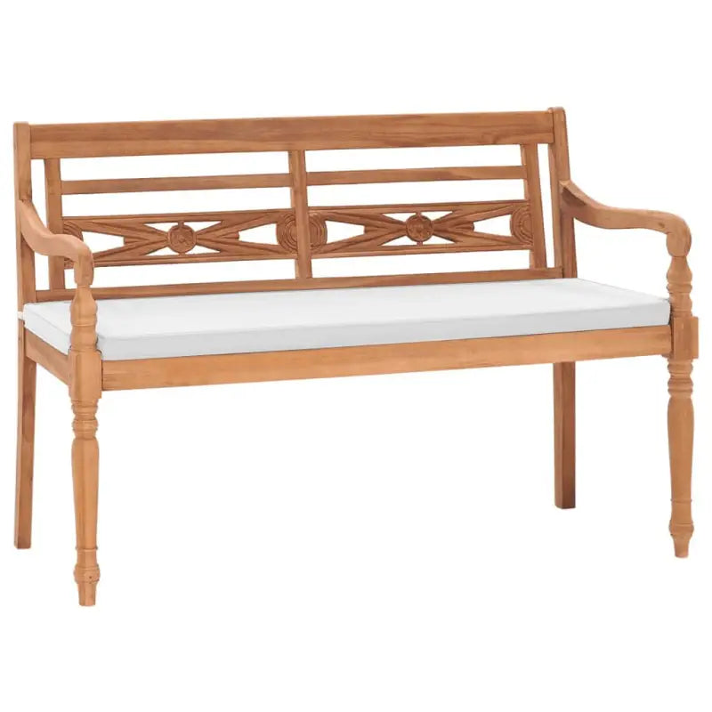 Tuinbank van massief teakhout met whitewash afwerking voor tuin en terras - Wit / 120 cm / 1 - Tuinbanken