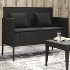 Tuinbank van poly rattan met waterdichte zak voor andere spullen - Zwart / 1 - Tuinbanken