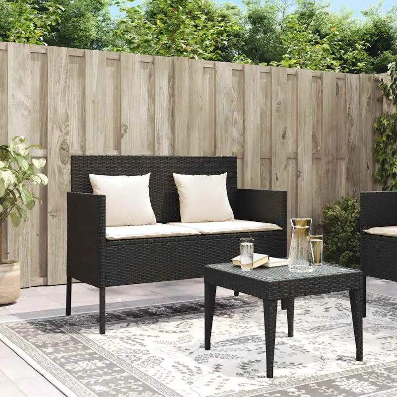 Tuinbank van poly rattan met waterdichte zak voor andere spullen - Tuinbanken