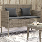 Tuinbank van poly rattan met waterdichte zak voor andere spullen - Grijs / 1 - Tuinbanken