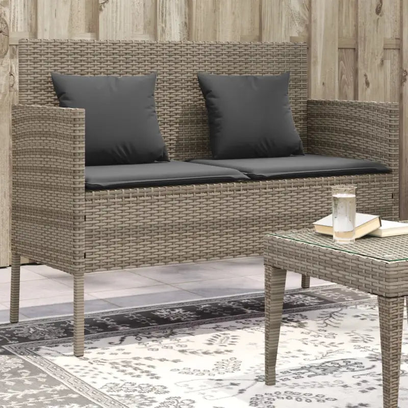 Tuinbank van poly rattan met waterdichte zak voor andere spullen - Grijs / 1 - Tuinbanken