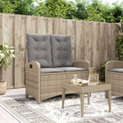 Tuinbank van poly rattan voor een comfortabele zitervaring - Beige en grijs / 105 x 59 x 93 cm / 1 - Tuinbanken