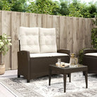 Tuinbank van poly rattan voor een comfortabele zitervaring - Bruin en crème / 105 x 66 x 93 cm / 1 - Tuinbanken