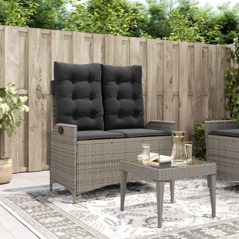 Tuinbank van poly rattan voor een comfortabele zitervaring - Grijs / 104 x 59 x 93 cm / 1 - Tuinbanken