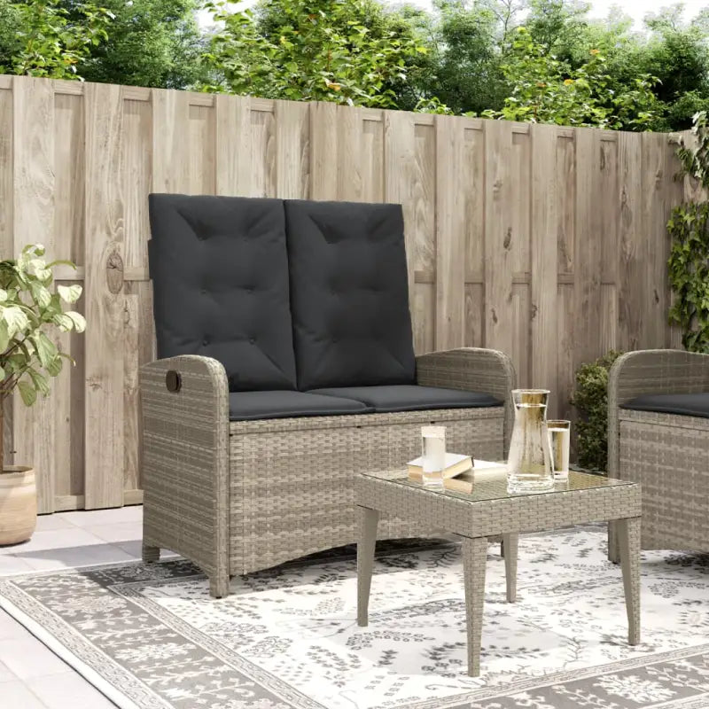 Tuinbank van poly rattan voor een comfortabele zitervaring - Lichtgrijs / 105 x 59 x 93 cm / 1 - Tuinbanken