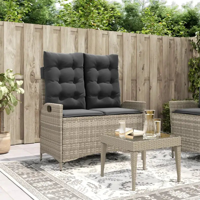 Tuinbank van poly rattan voor een comfortabele zitervaring - Lichtgrijs / 104 x 59 x 93 cm / 1 - Tuinbanken