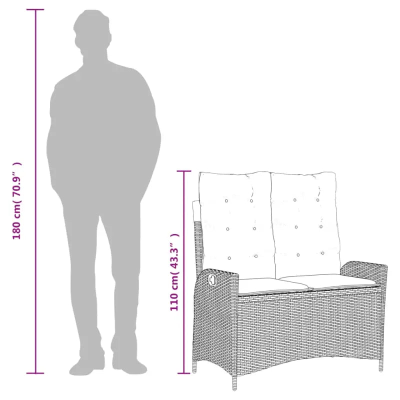Tuinbank van poly rattan voor een comfortabele zitervaring - Tuinbanken