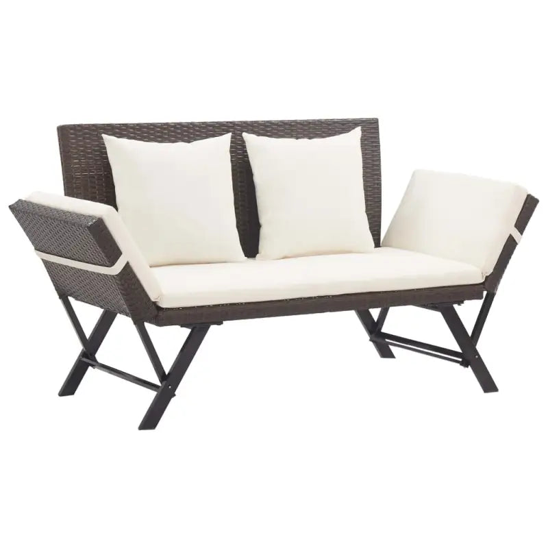 Tuinbank van poly rattan voor ontspanning op de veranda - Bruin / 1 - Tuinbanken