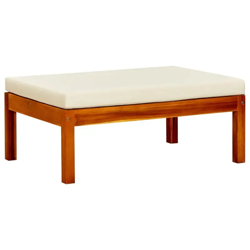 Tuinbanken van massief acaciahout met voetenbankjes en kussens - Tuinbanken