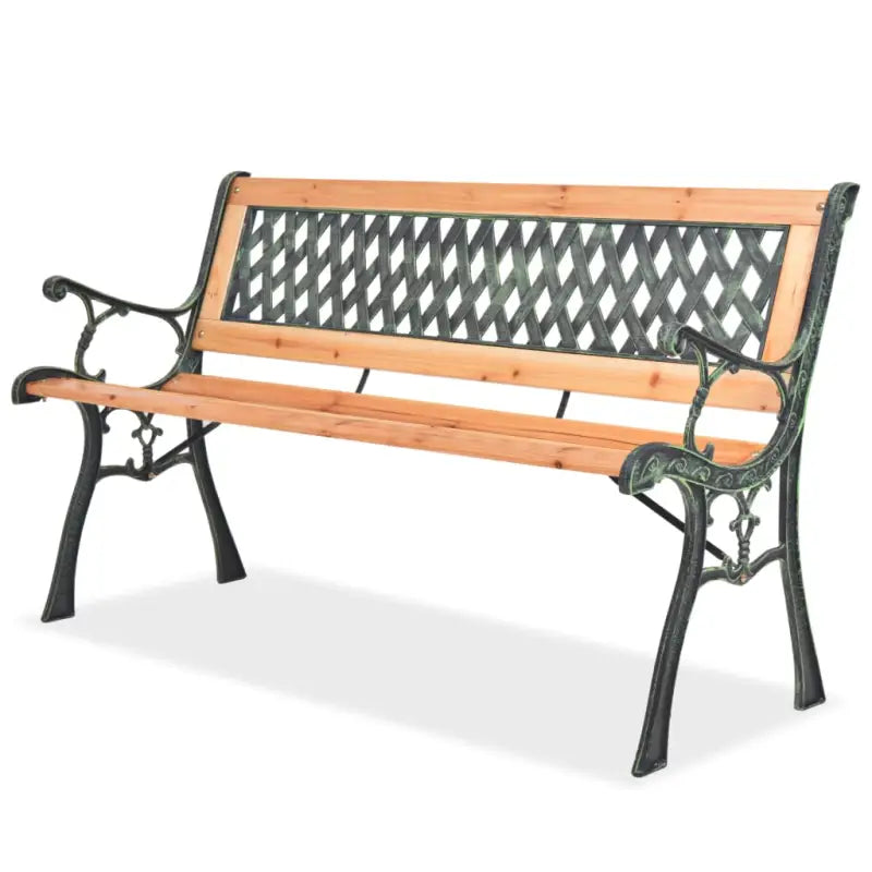 Tuinbankje met massief vurenhout en ijzeren poten als echte blikvanger - 122 cm / 1 / Diamant - Tuinbanken