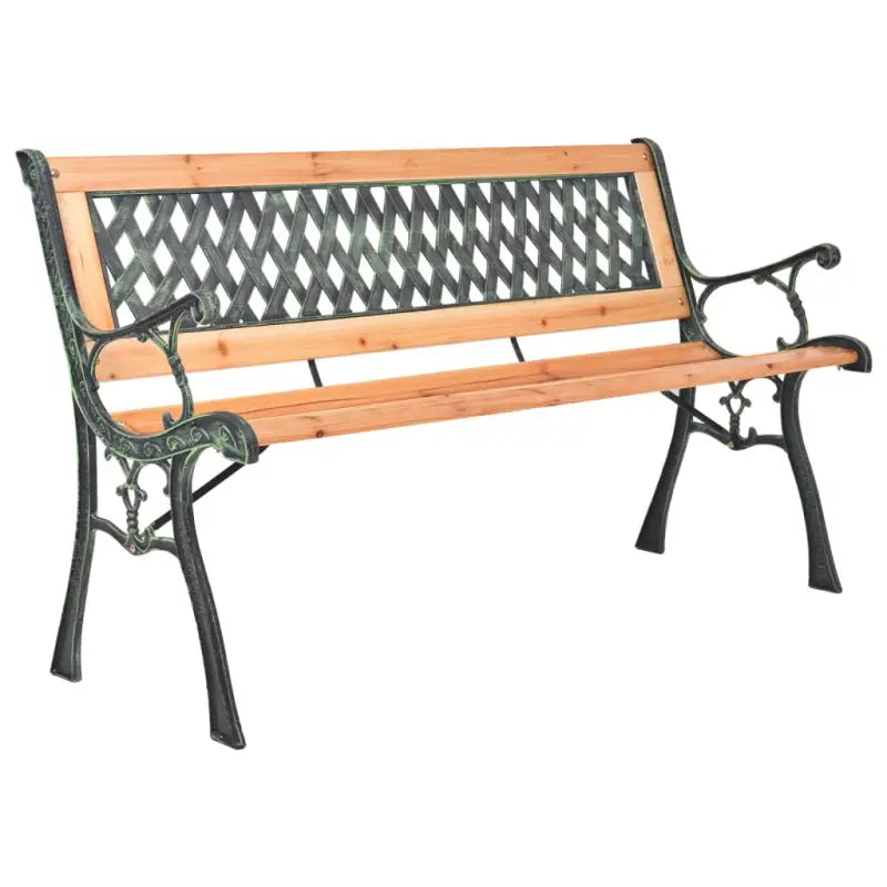 Tuinbankje met massief vurenhout en ijzeren poten als echte blikvanger - 116 cm / 1 / Kruis - Tuinbanken