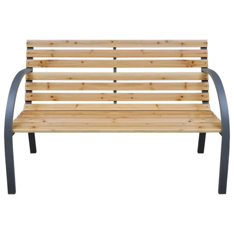 Tuinbankje met massief vurenhout en stalen poten voor buiten - Bruin / 112 cm / 1 - Tuinbanken