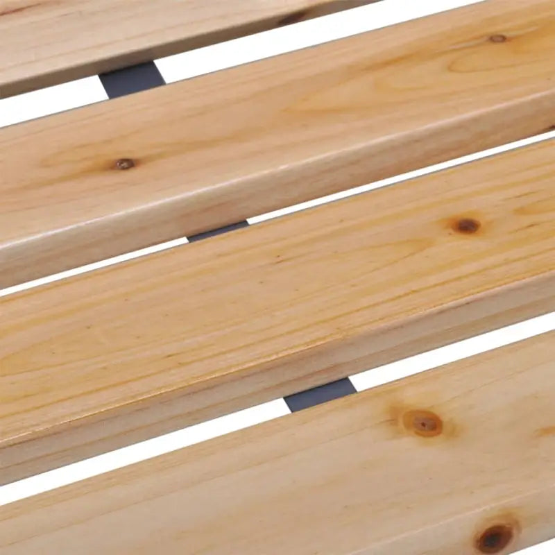 Tuinbankje met massief vurenhout en stalen poten voor buiten - Bruin / 112 cm / 1 - Tuinbanken
