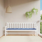 Tuinbankkussen van oxford stof voor een frisse uitstraling - Blauw en wit / 200 x 50 x 7 cm / 1 - Stoelkussens