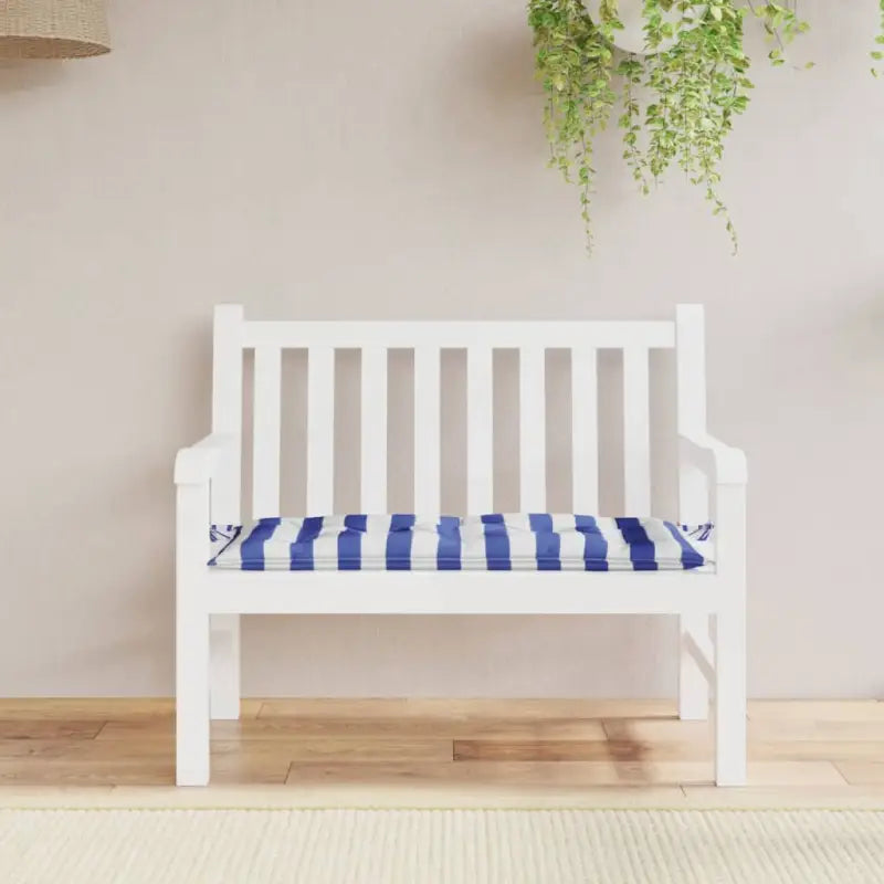 Tuinbankkussen van oxford stof voor een frisse uitstraling - Blauw en wit / 100 x 50 x 7 cm / 1 - Stoelkussens