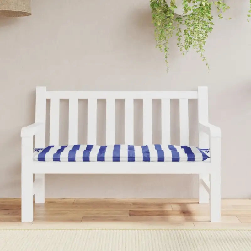 Tuinbankkussen van oxford stof voor een frisse uitstraling - Blauw en wit / 120 x 50 x 7 cm / 1 - Stoelkussens