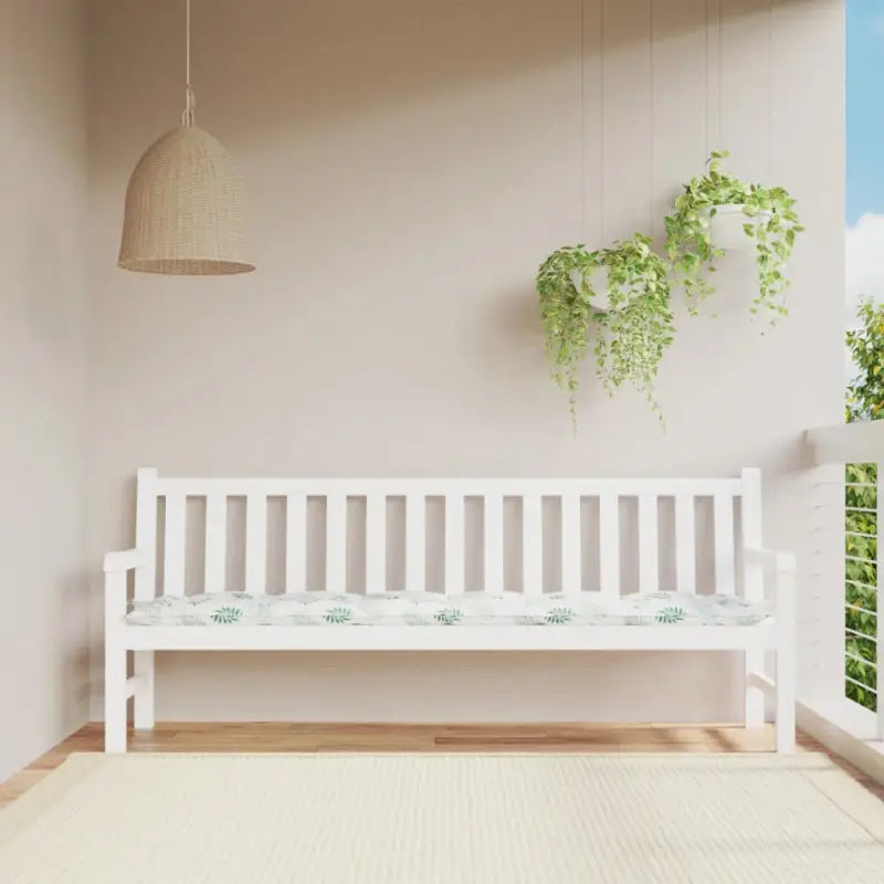 Tuinbankkussen van oxford stof voor een frisse uitstraling - Wit en groen / 200 x 50 x 7 cm / 1 - Stoelkussens