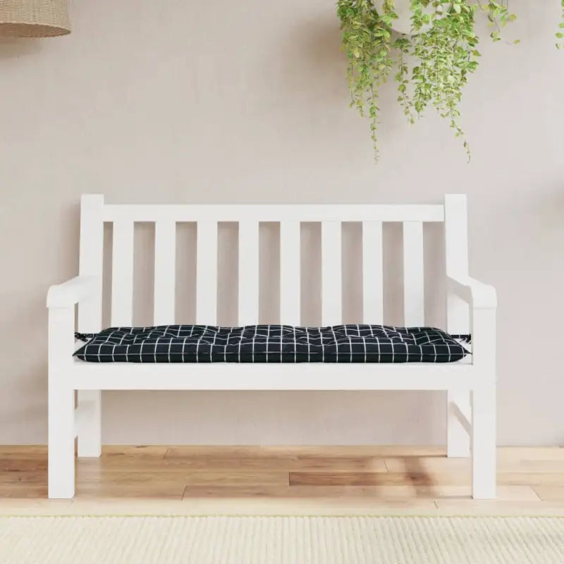 Tuinbankkussen van oxford stof voor een frisse uitstraling - Zwart ruitpatroon / 120 x 50 x 7 cm / 1 - Stoelkussens
