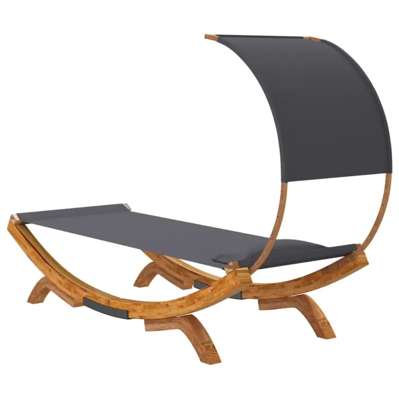 Tuinbed met luifel van massief gebogen hout voor ontspanning - Tuinbedden