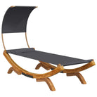 Tuinbed met luifel van massief gebogen hout voor ontspanning - Tuinbedden