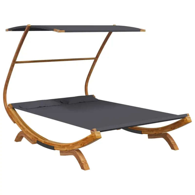 Tuinbed met luifel van massief gebogen hout voor relaxen buiten - Tuinbedden
