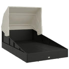Tuinbedden ligbed met inklapbaar dak en crèmewit materiaal - Tuinbedden