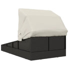 Tuinbedden ligbed met inklapbaar dak en crèmewit materiaal - Tuinbedden