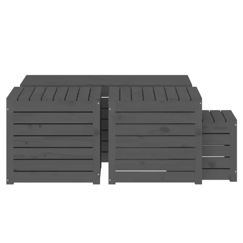 Tuinboxset van massief grenenhout met ruime afmetingen voor buitengebruik - Opbergboxen voor buiten