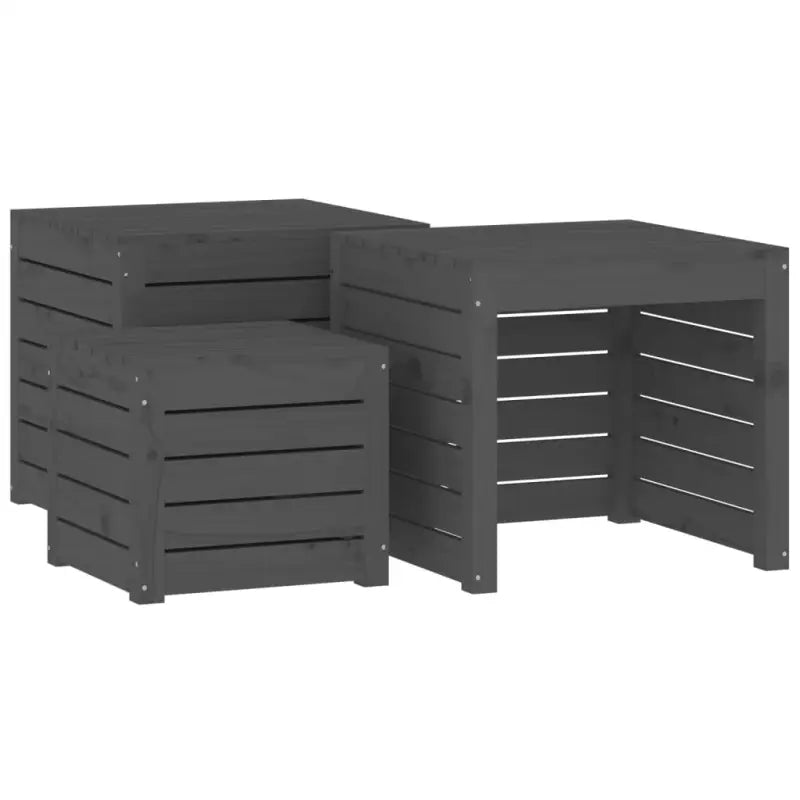 Tuinboxset van massief grenenhout met ruime afmetingen voor buitengebruik - Opbergboxen voor buiten