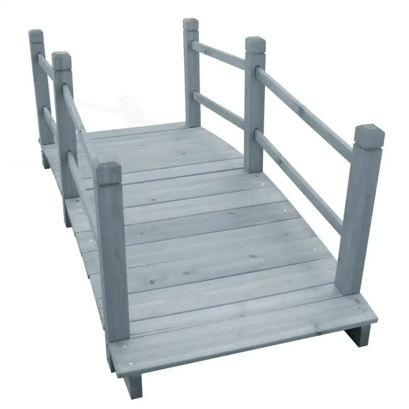 Tuinbrug van massief vurenhout voor een romantische tuin uitstraling - Grijs / 1 - Tuinbruggen