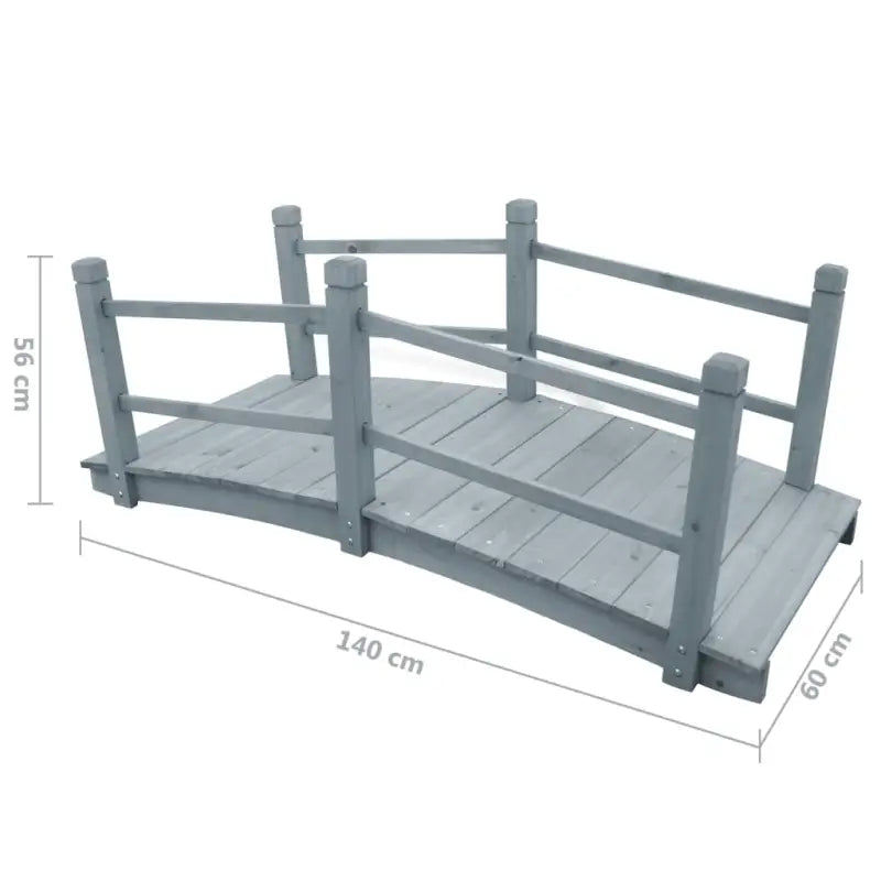 Tuinbrug van massief vurenhout voor een romantische tuin uitstraling - Grijs / 1 - Tuinbruggen