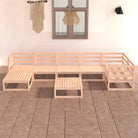 Tuinhaardset met massief grenenhout en comfortabele rug- en zijkussens - Naturel / Nee - Tuinsets