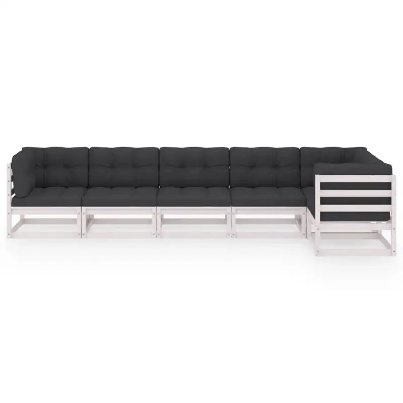 Tuinhaardset met massief grenenhout en rug- zijkussen voor comfort - Tuinsets