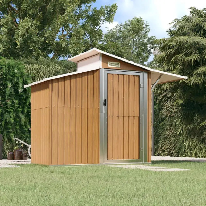 Tuinhuizen van gegalvaniseerd staal met gemakkelijke toegang en ventilatie - Bruin / 1 - Tuinhuizen