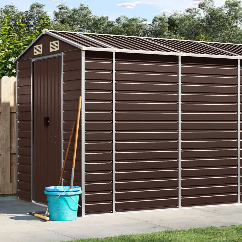 Tuinhuizen van gegalvaniseerd staal voor meer opslagruimte - Bruin / 191 x 555 x 198 cm / 1 - Tuinhuizen
