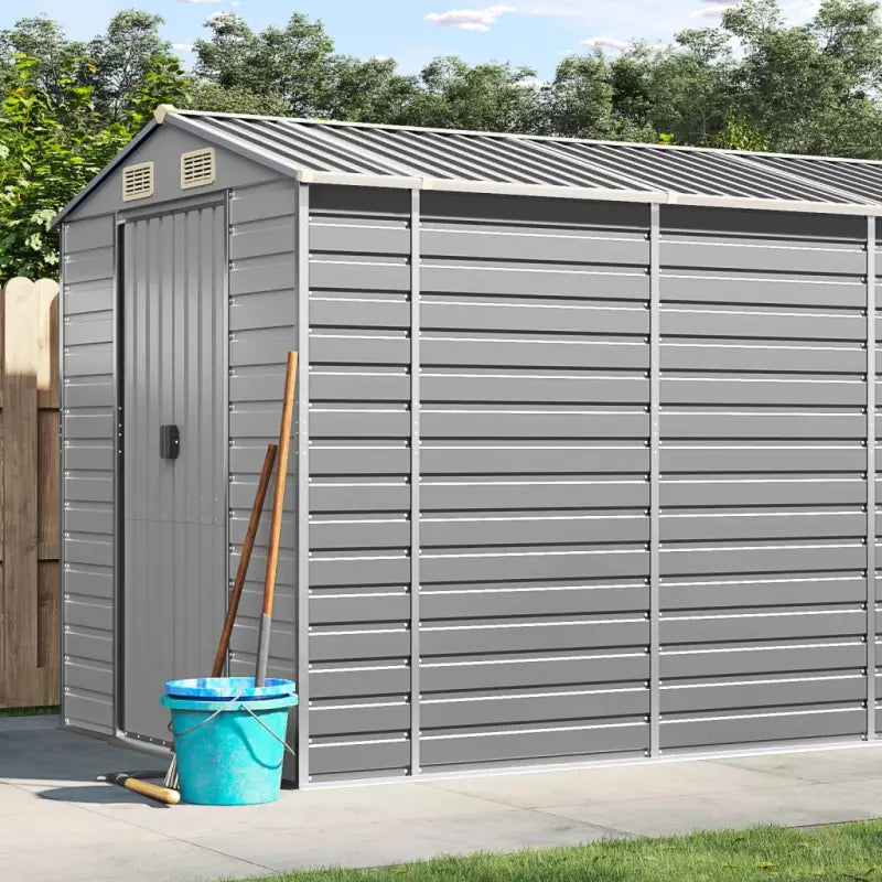 Tuinhuizen van gegalvaniseerd staal voor meer opslagruimte - Lichtgrijs / 191 x 640 x 198 cm / 1 - Tuinhuizen