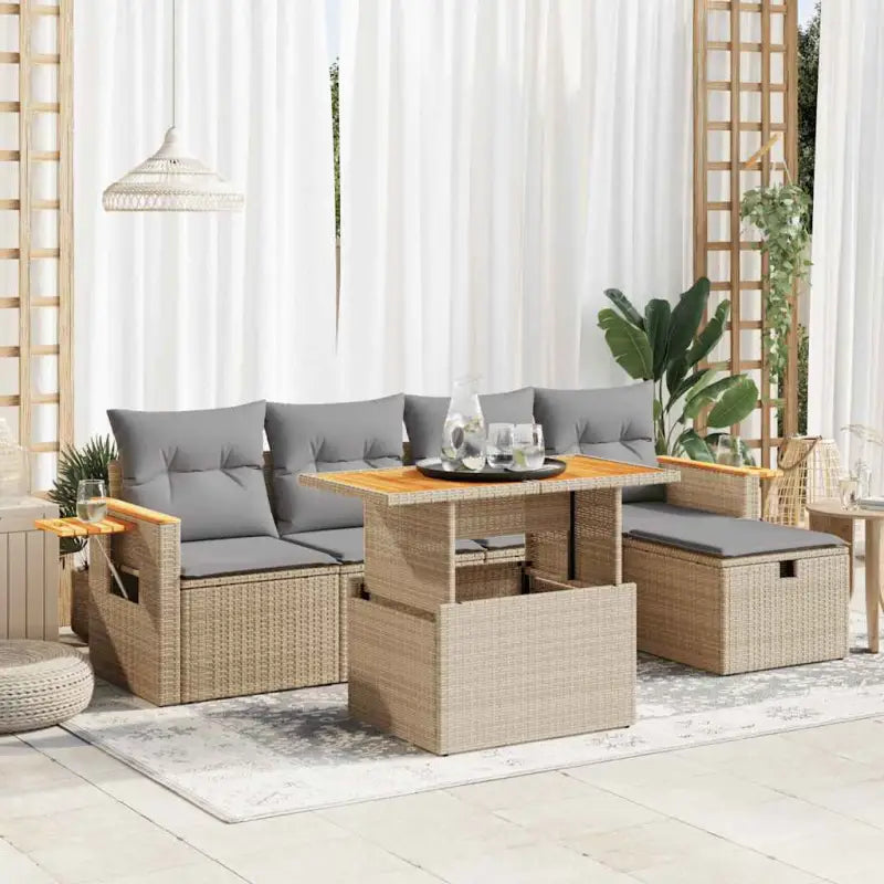 Tuininrichten met zwart materiaal en gepoedercoat staal afmetingen - Beige en grijs / met opbergruimte - Tuinsets