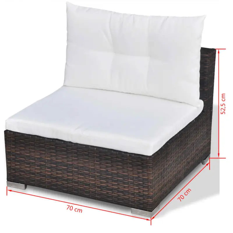 Tuininrichting met levering bevat stijlvolle rattan loungeset voor het hele jaar - Bruin - Tuinsets