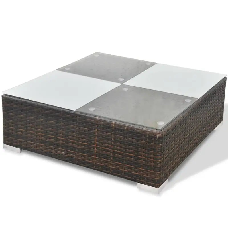 Tuininrichting met levering bevat stijlvolle rattan loungeset voor het hele jaar - Bruin - Tuinsets