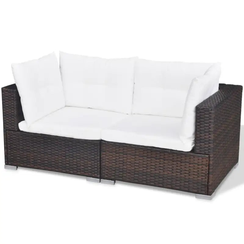 Tuininrichting met levering bevat stijlvolle rattan loungeset voor het hele jaar - Bruin - Tuinsets