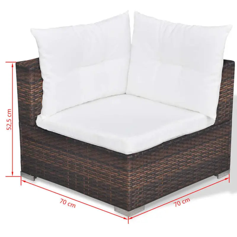 Tuininrichting met levering bevat stijlvolle rattan loungeset voor het hele jaar - Bruin - Tuinsets
