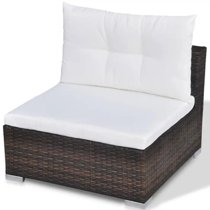 Tuininrichting met levering bevat stijlvolle rattan loungeset voor het hele jaar - Bruin - Tuinsets