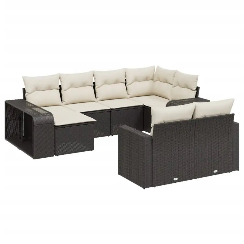 Tuininzet loungeset van gepoedercoat staal in zwart voor tuin en terras - Tuinsets