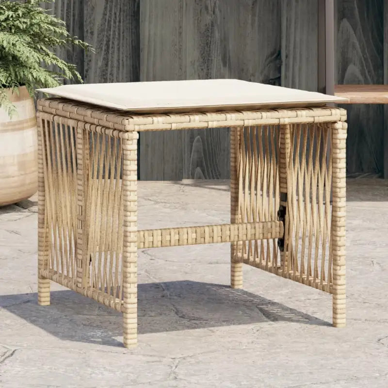 Tuinkrukken met poly rattan voor een comfortabele zitervaring - beige en crèmekleurig / 4 - Tuinpoefs