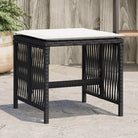 Tuinkrukken met poly rattan voor een comfortabele zitervaring - Zwart en crème / 4 - Tuinpoefs