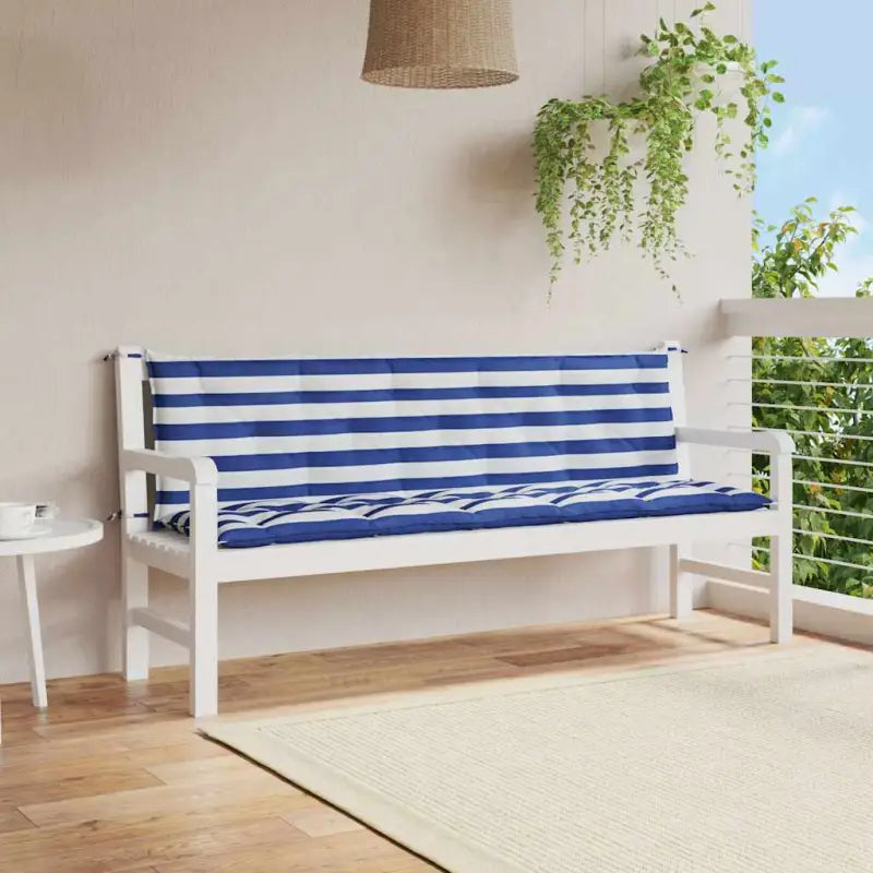 Tuinkussen oxford stof voor een frisse uitstraling en behoud van oorspronkelijke vorm - Blauw en wit / 180 cm / 2