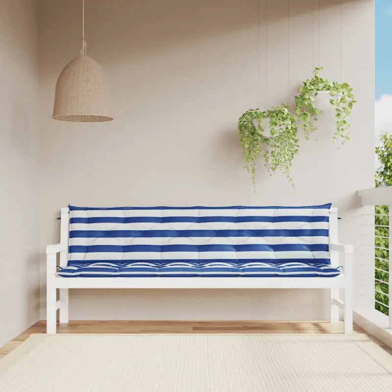 Tuinkussen oxford stof voor een frisse uitstraling en behoud van oorspronkelijke vorm - Blauw en wit / 200 cm / 2