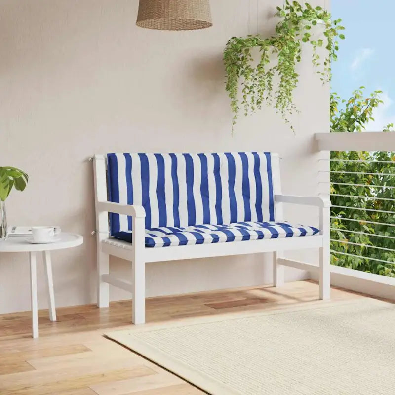 Tuinkussen oxford stof voor een frisse uitstraling en behoud van oorspronkelijke vorm - Blauw en wit / 120 cm / 2