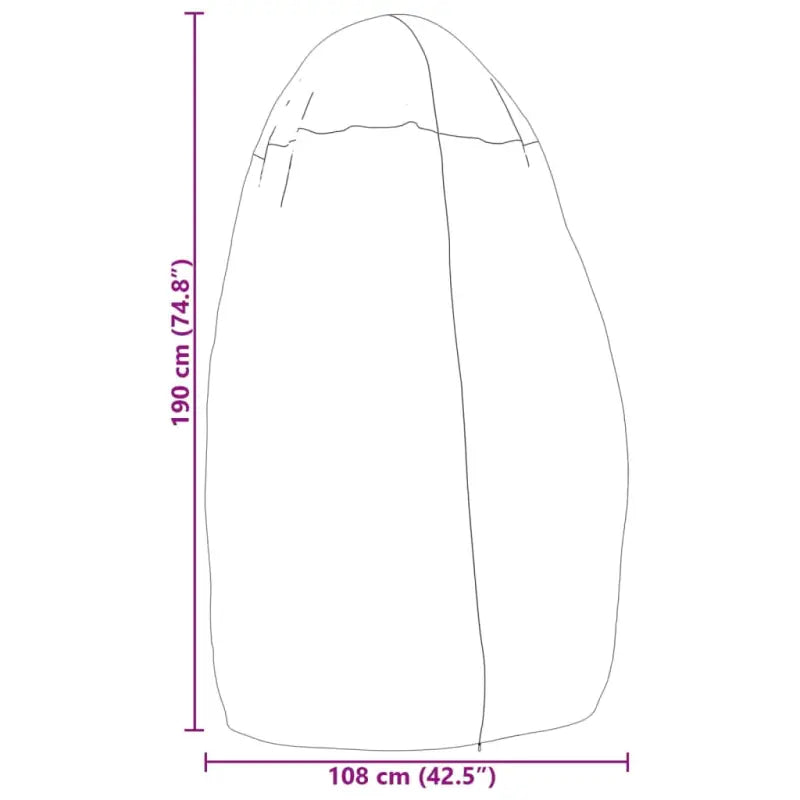 Tuinmeubelhoes voor Ei-Stoel van 420D Oxford Stof Waterdicht UV-Bestendig - 190 x 108 cm / 1 - Tuinmeubelhoezen